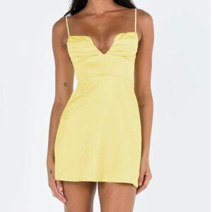 Princess Polly DELLA MINI DRESS BUTTER YELLOW